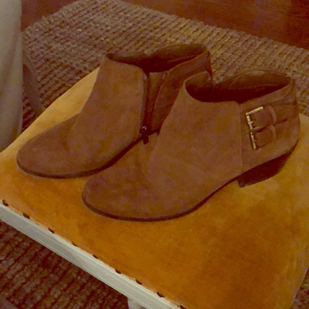 Sam Edelman tan booties with buckles